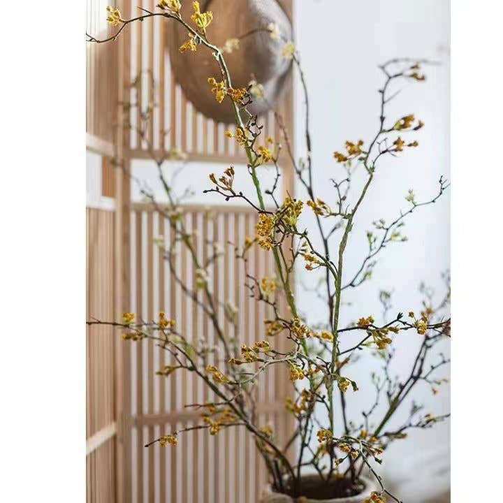 Long Weigela Flower Stem 63" Tall: White / Five Stems