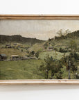 Vintage Landscape Oil Painting | Muted Green Art Print L121: 16”x20”