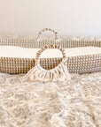 Baby Changing Basket with Foam Diaper Pad and Sheet Seagrass