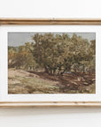Vintage Moody Landscape Painting | Tree Art Print L114: 16”x20”