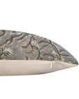 Gray Floral Linen Pillow