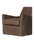 Monette Slipcover Swivel Chair in Coffee