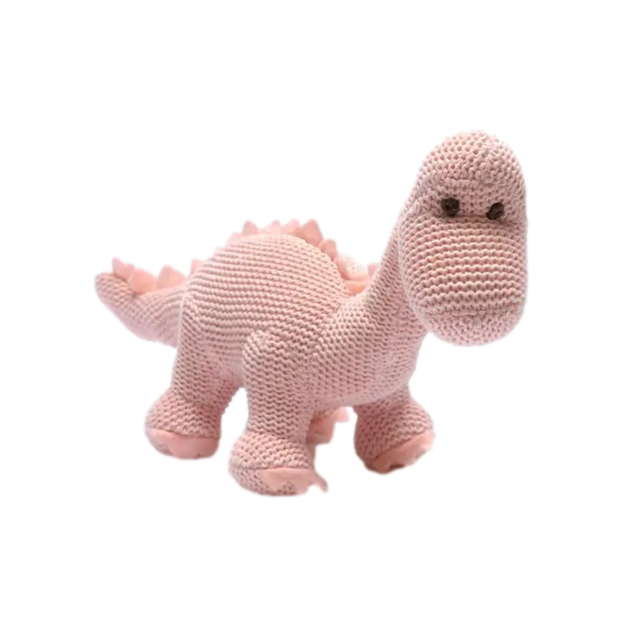 Organic Cotton Pink Dinosaur Baby Rattle – Mayker Interiors