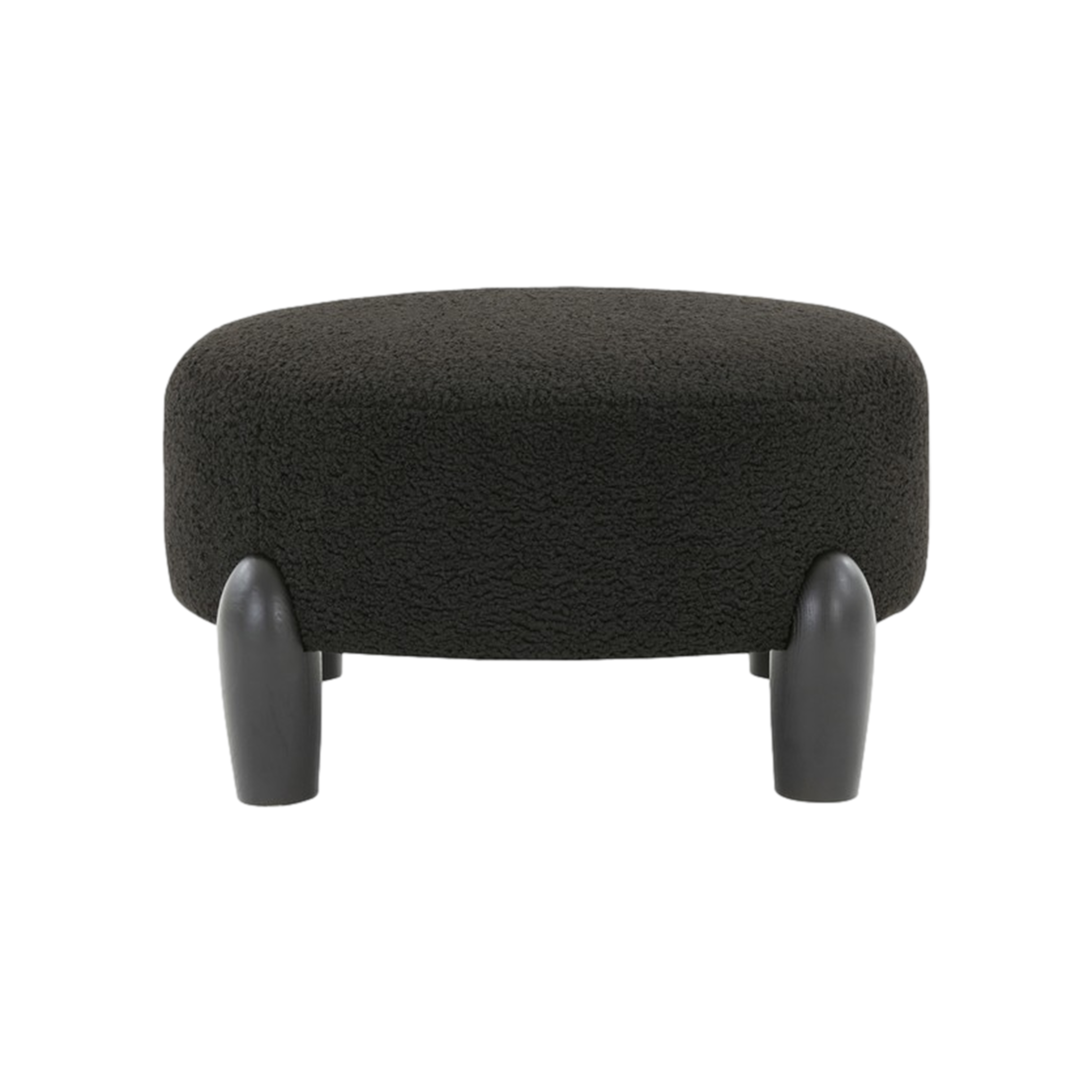 Perez Scandinavian Round Ottoman in Black