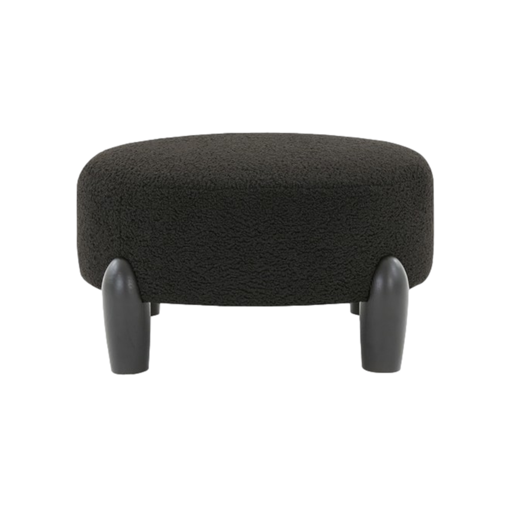 Perez Scandinavian Round Ottoman in Black