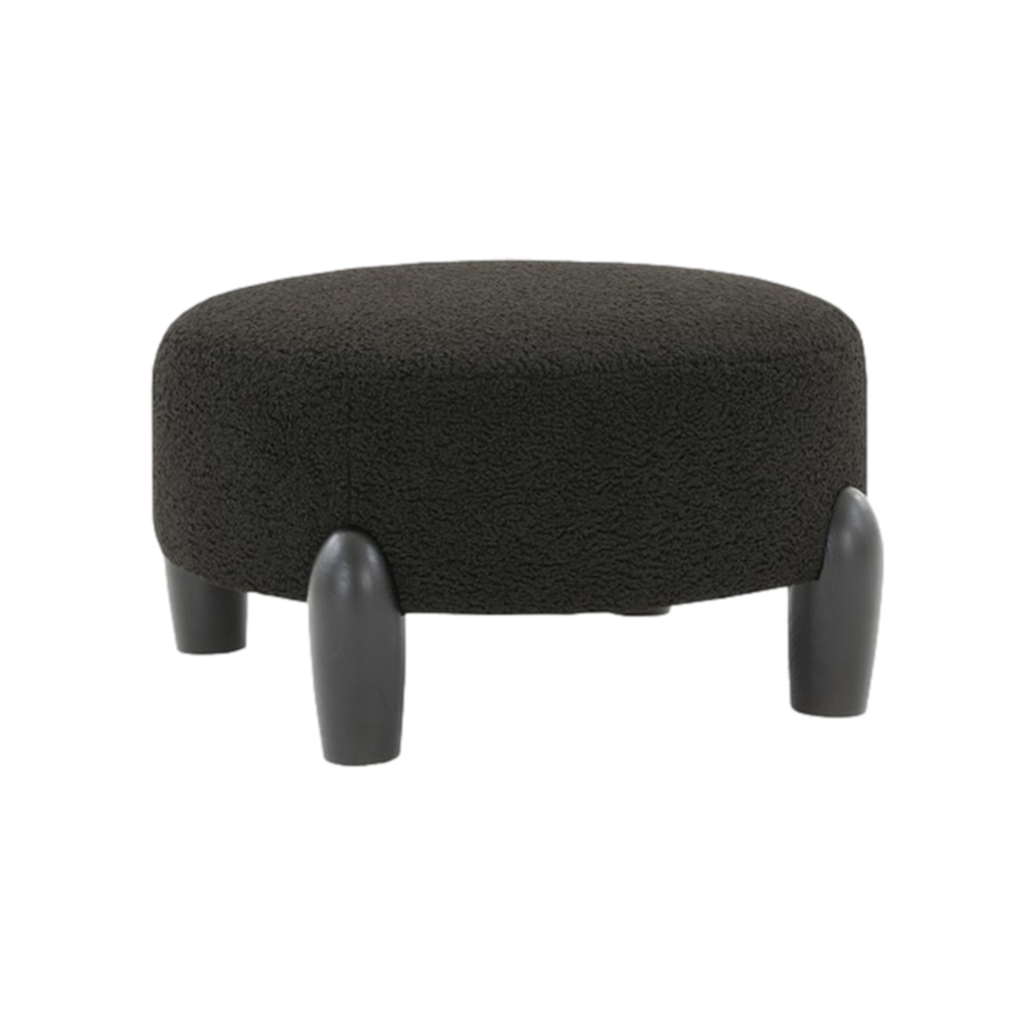 Perez Scandinavian Round Ottoman in Black