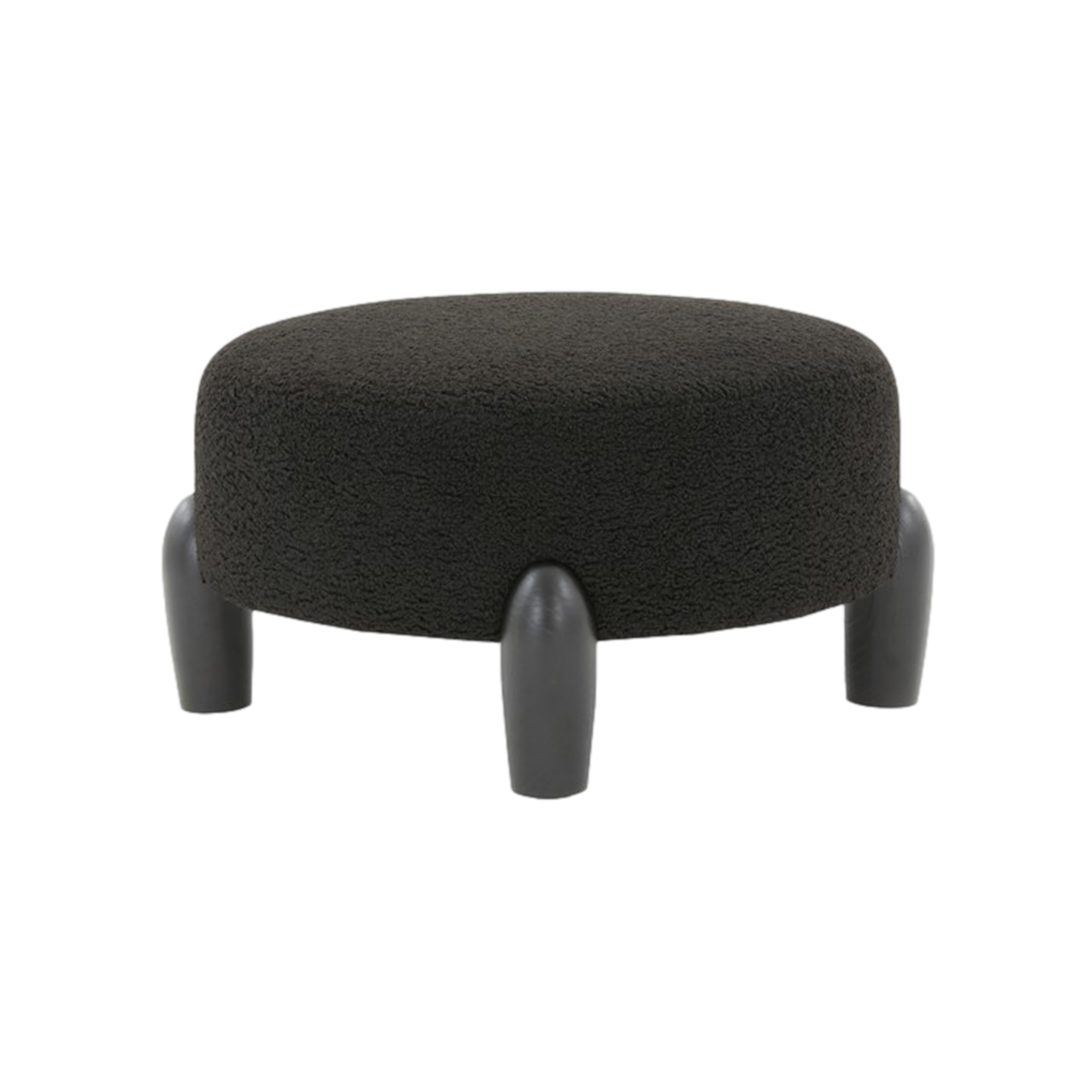 Perez Scandinavian Round Ottoman in Black