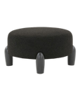 Perez Scandinavian Round Ottoman in Black