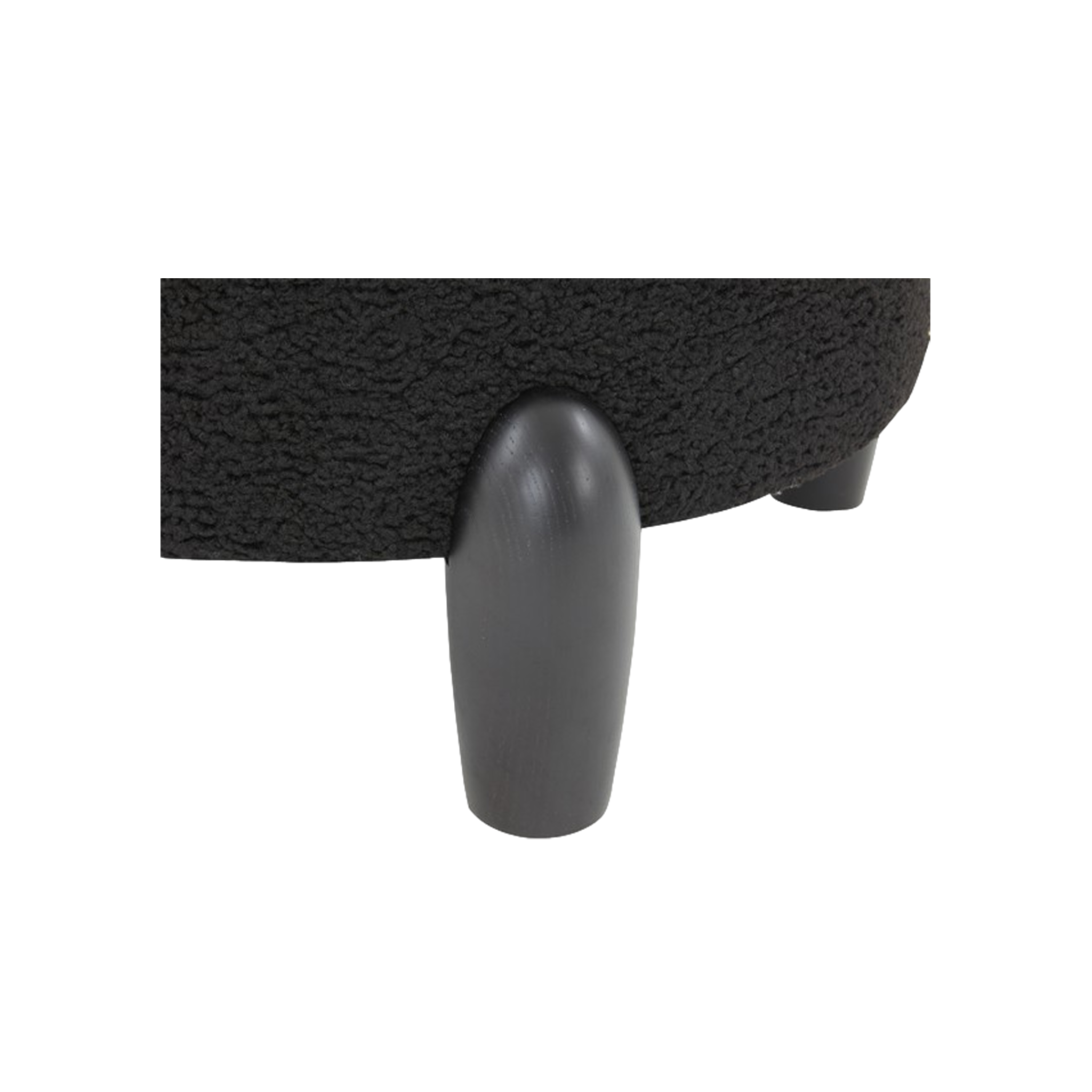 Perez Scandinavian Round Ottoman in Black