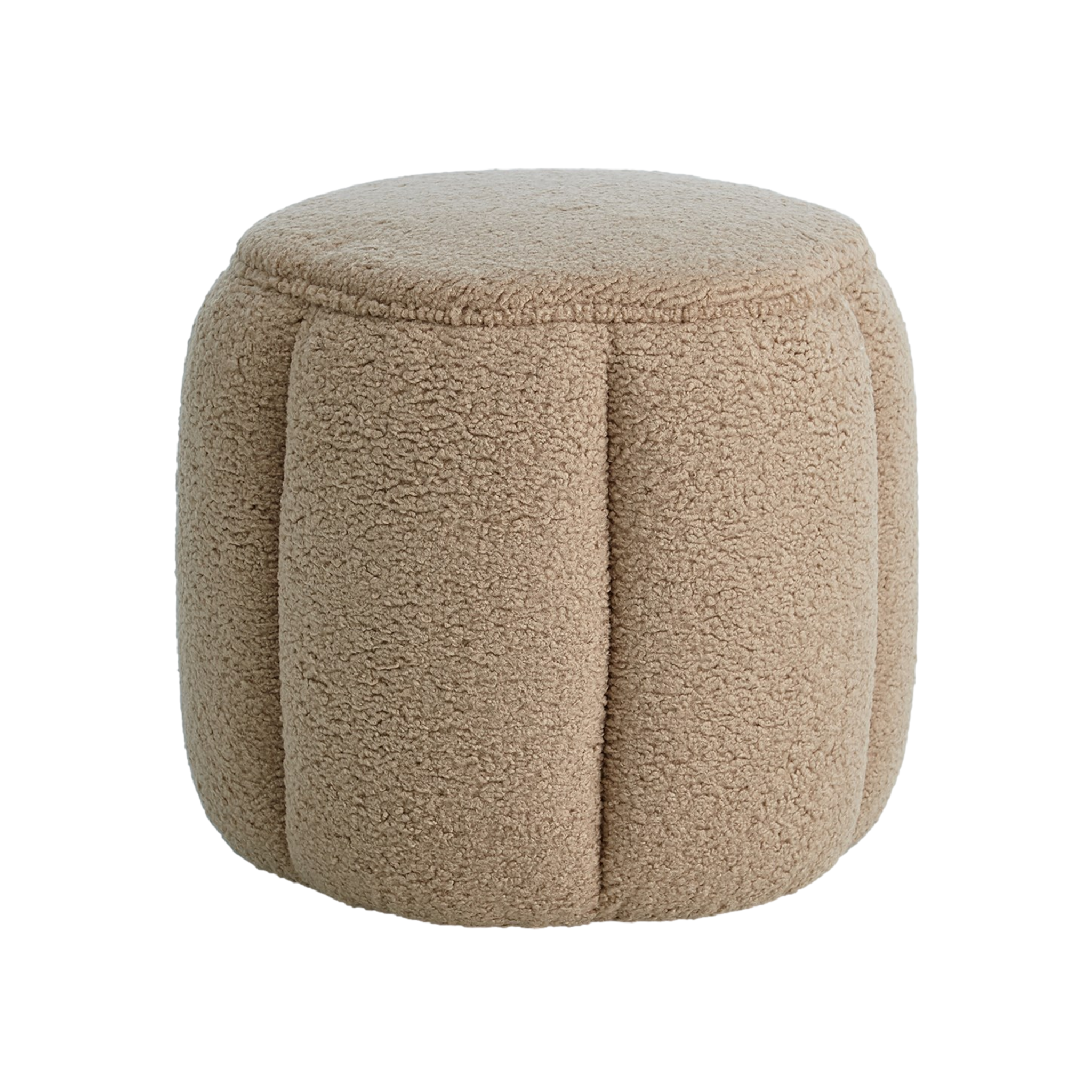 Tufted Ottoman in Sheepskin Toast