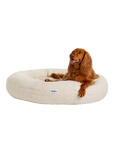 Round Boucle Cloud Dog Bed (Medium, White)