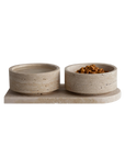 Travertine Pet Bowl Set