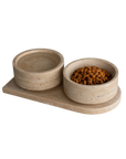 Travertine Pet Bowl Set