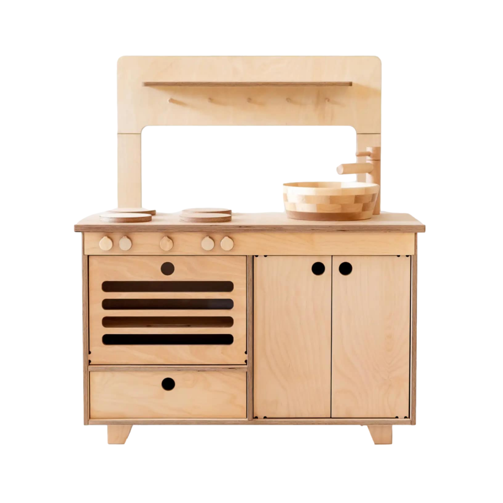 Montessori Wooden Play Kitchen (Natural)