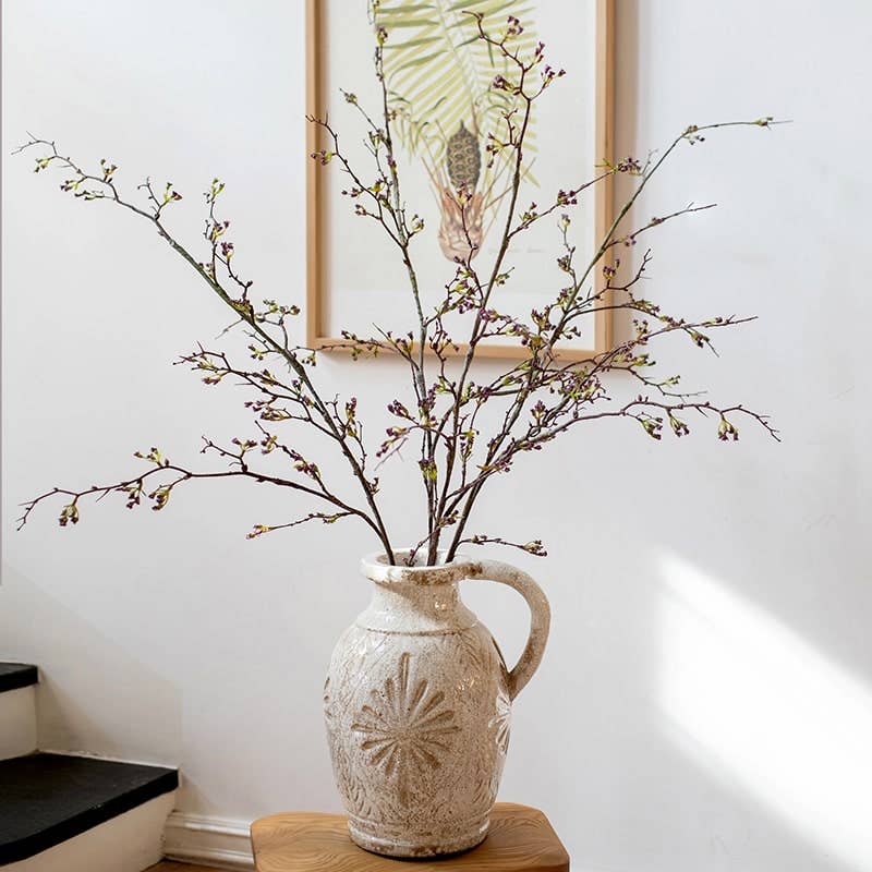 Long Weigela Flower Stem 63" Tall: White / Five Stems