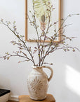 Long Weigela Flower Stem 63" Tall: White / Five Stems