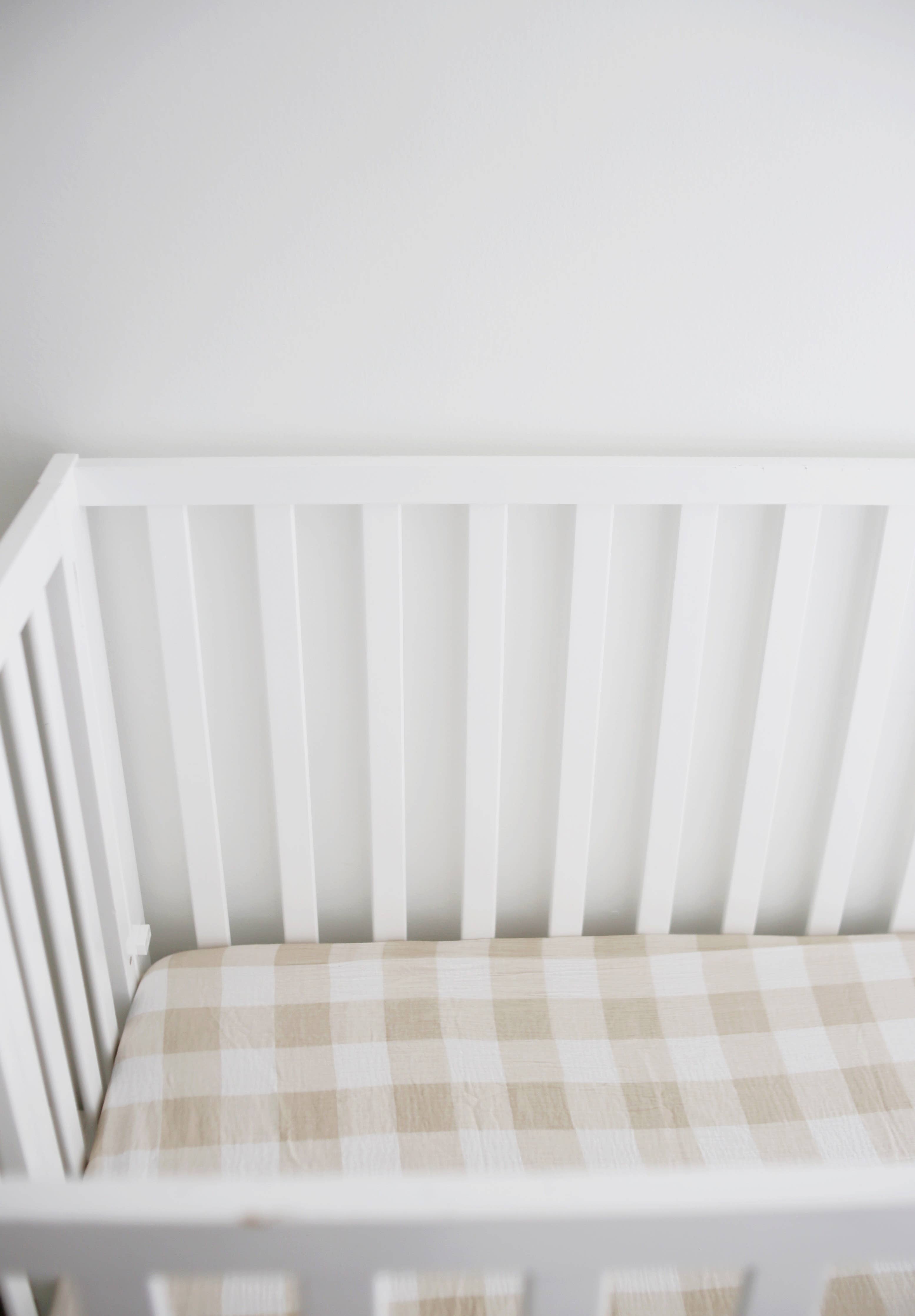 Gingham Cotton Muslin Crib Sheet