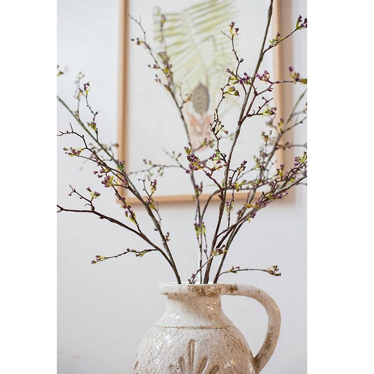 Long Weigela Flower Stem 63" Tall: White / Five Stems