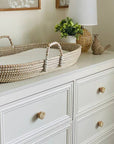 Baby Changing Basket with Foam Diaper Pad and Sheet Seagrass