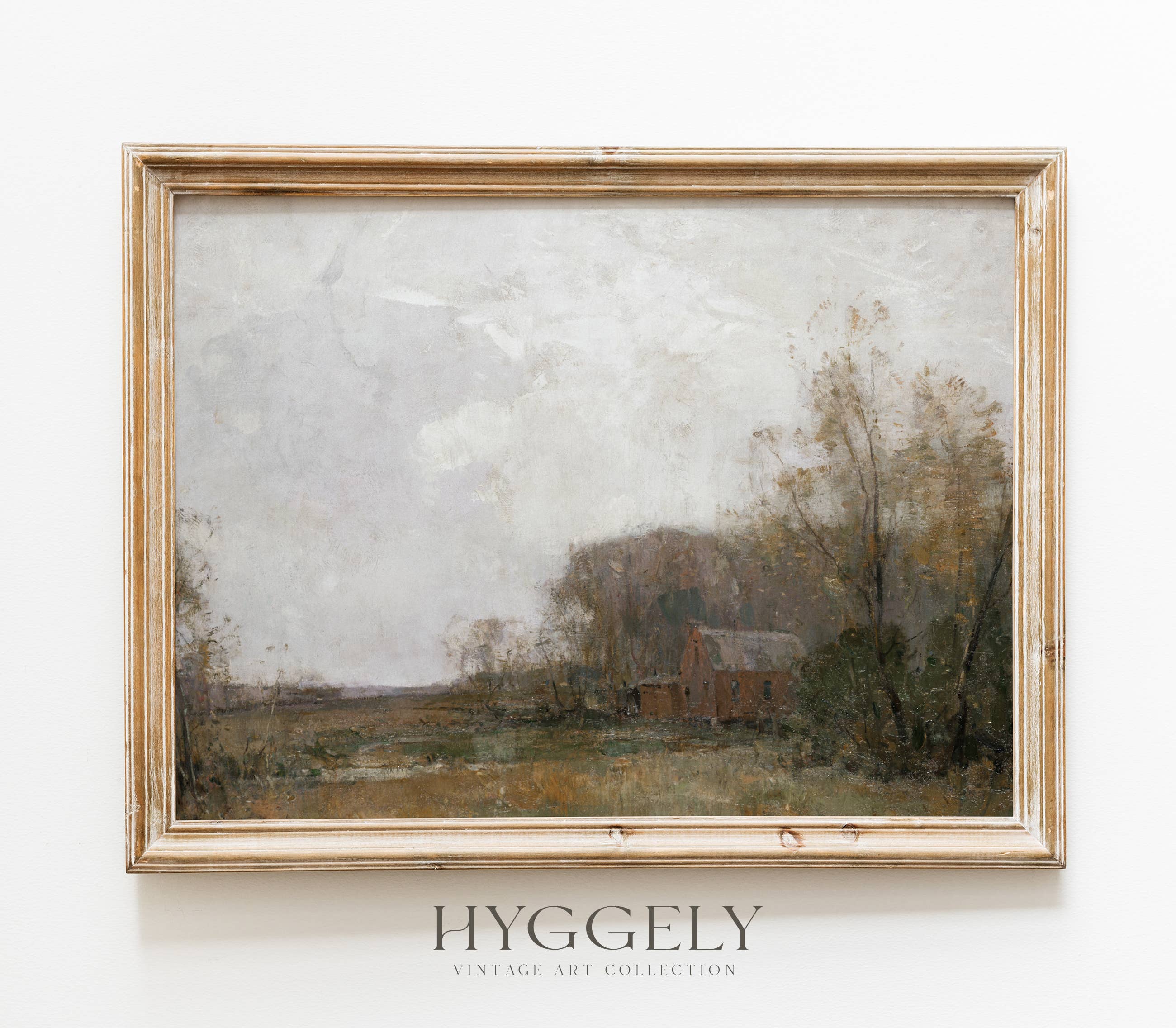 Vintage Farmhouse Painting | Landscape Barn Art Print L127: 8"x10"