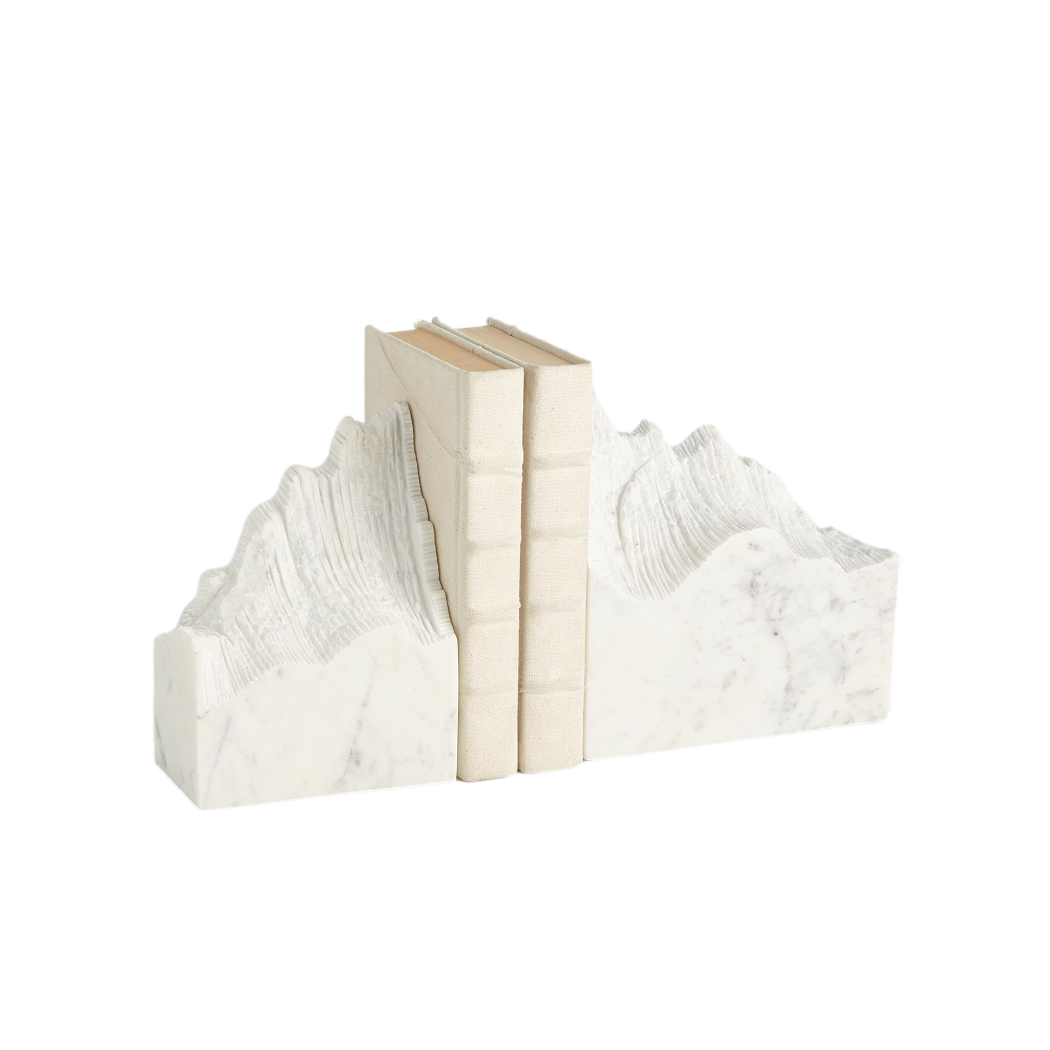 Mountain Summit Bookends in White (Set of 2)