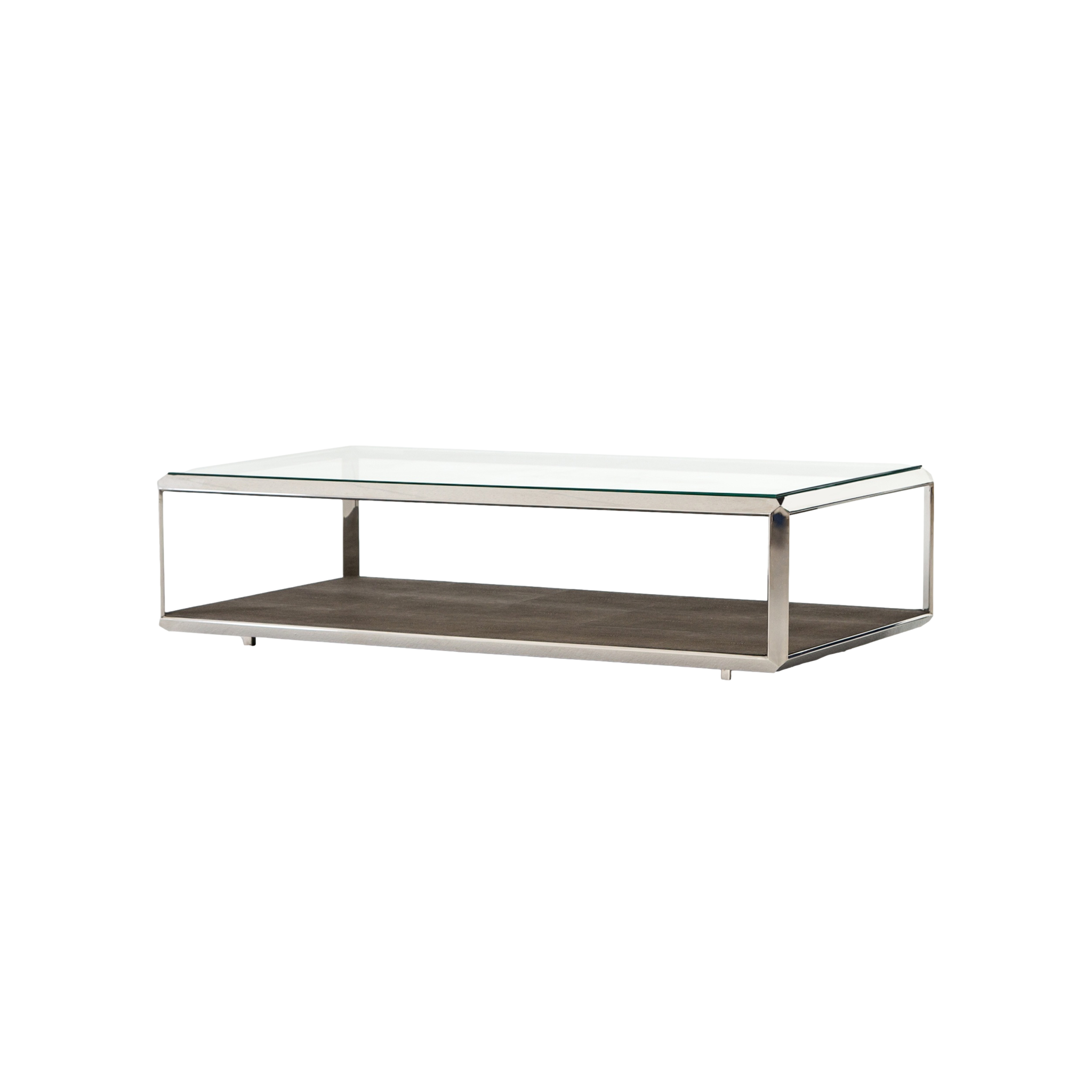 Shagreen Shadowbox Coffee Table in Steel Mayker Interiors
