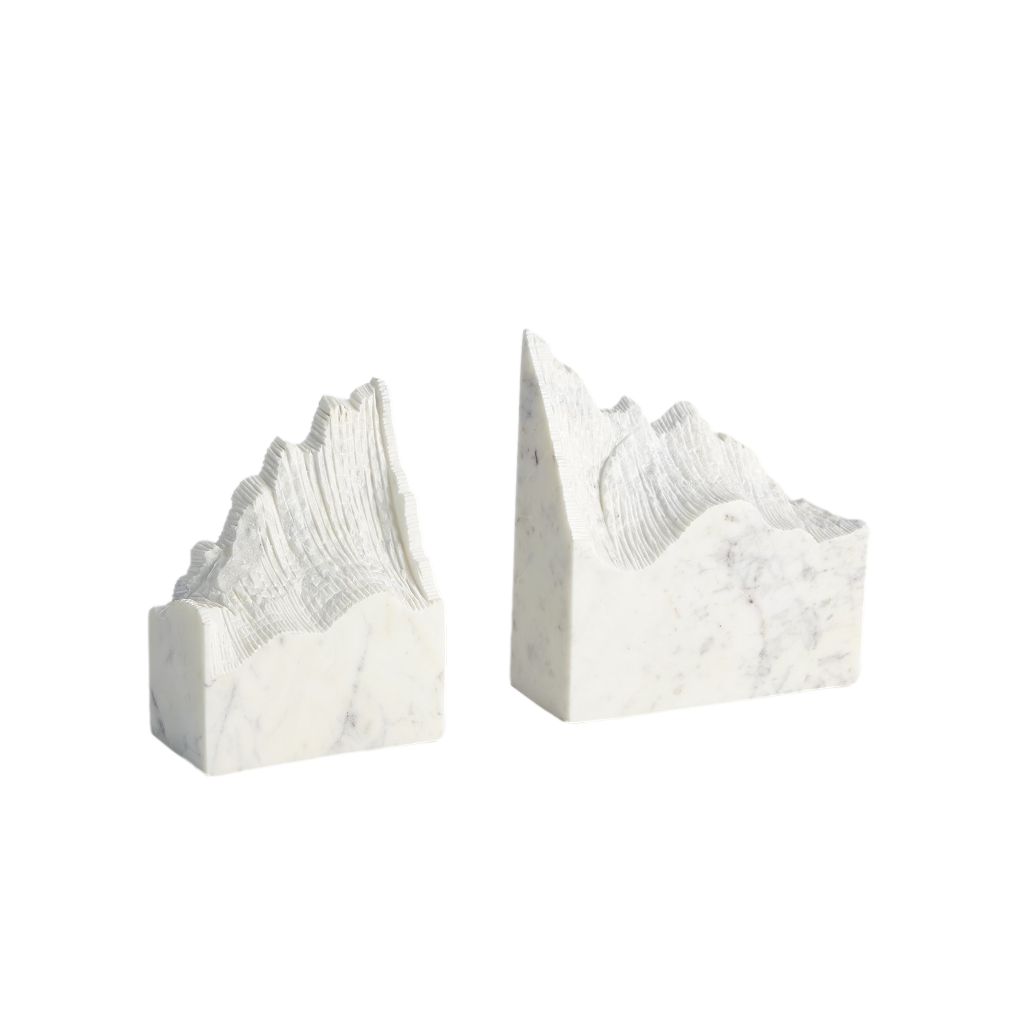 Mountain Summit Bookends in White (Set of 2)