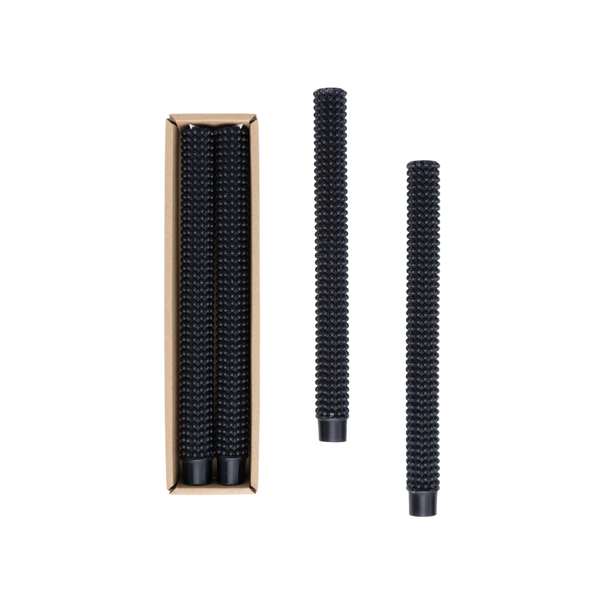 Hobnail Taper Candles in Black