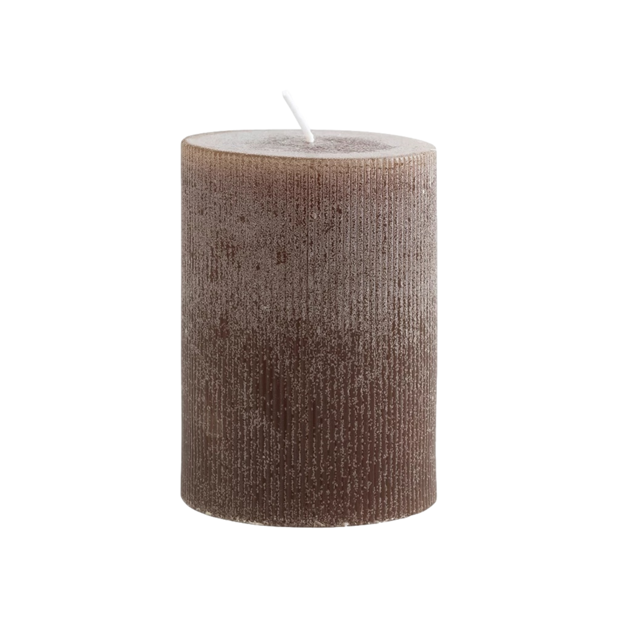 Pleated Pillar Candle in Leather