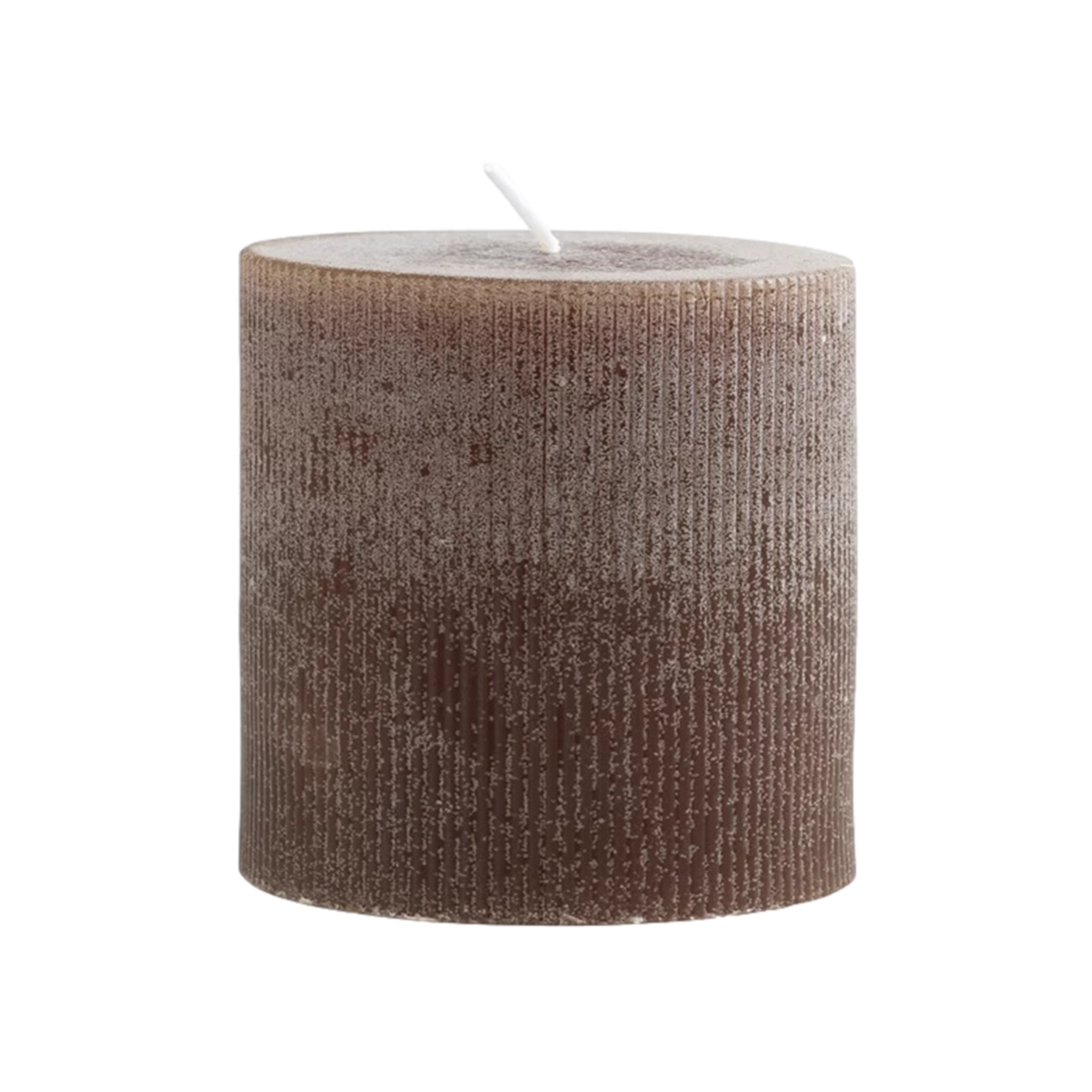 Pleated Pillar Candle in Leather