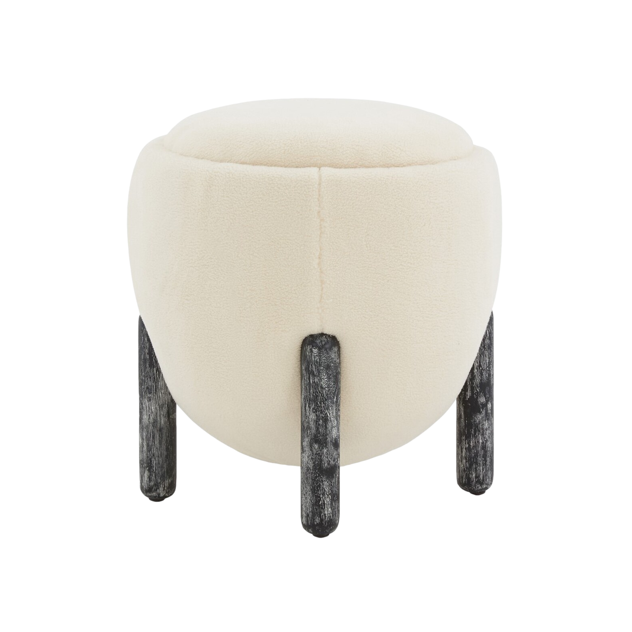 Clarabella Boucle Ottoman in Cream/Black