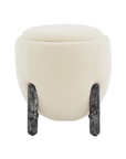 Clarabella Boucle Ottoman in Cream/Black