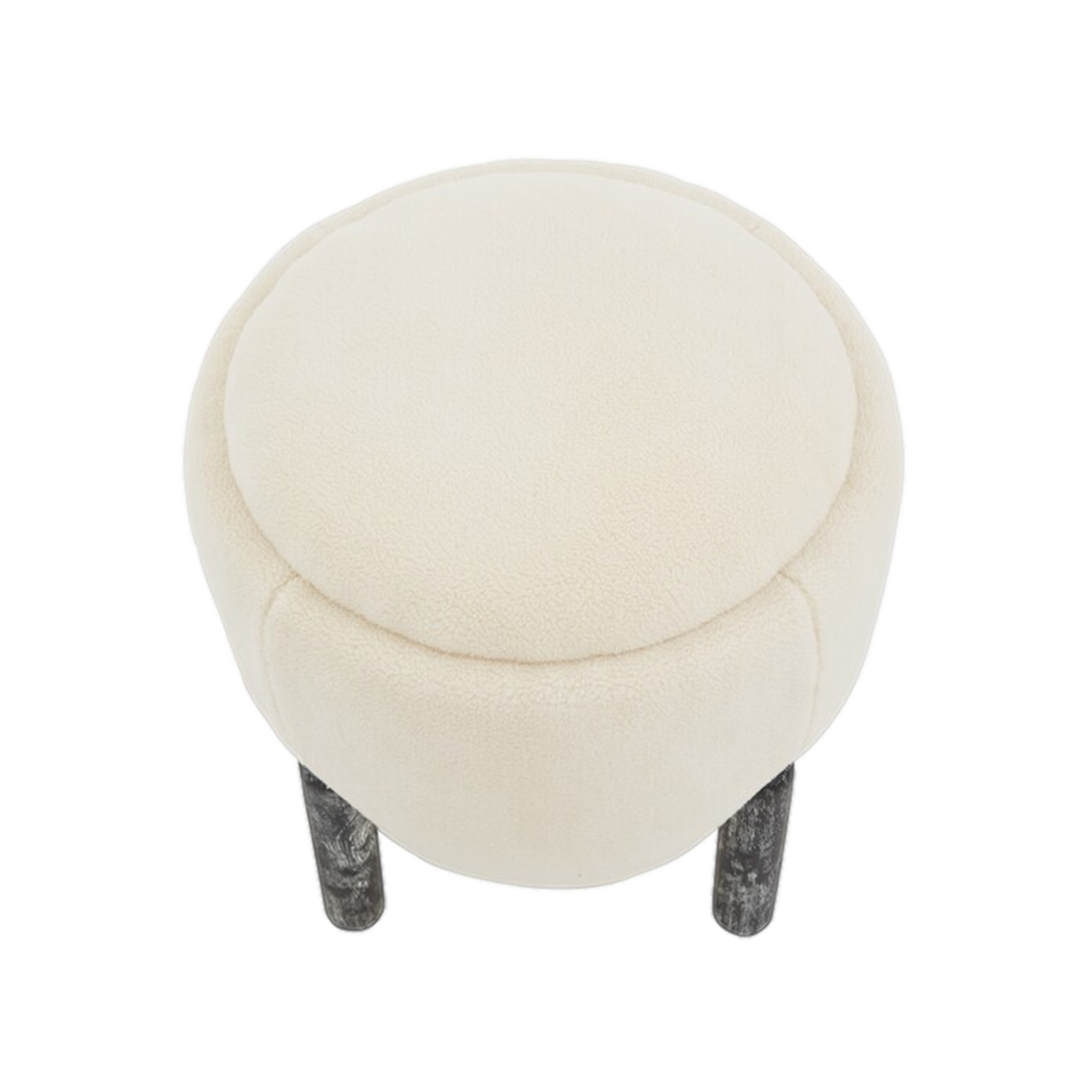 Clarabella Boucle Ottoman in Cream/Black