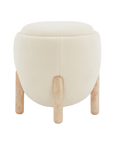 Clarabella Boucle Ottoman in Cream/Oak