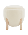 Clarabella Boucle Ottoman in Cream/Oak