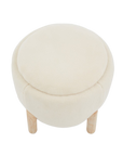 Clarabella Boucle Ottoman in Cream/Oak