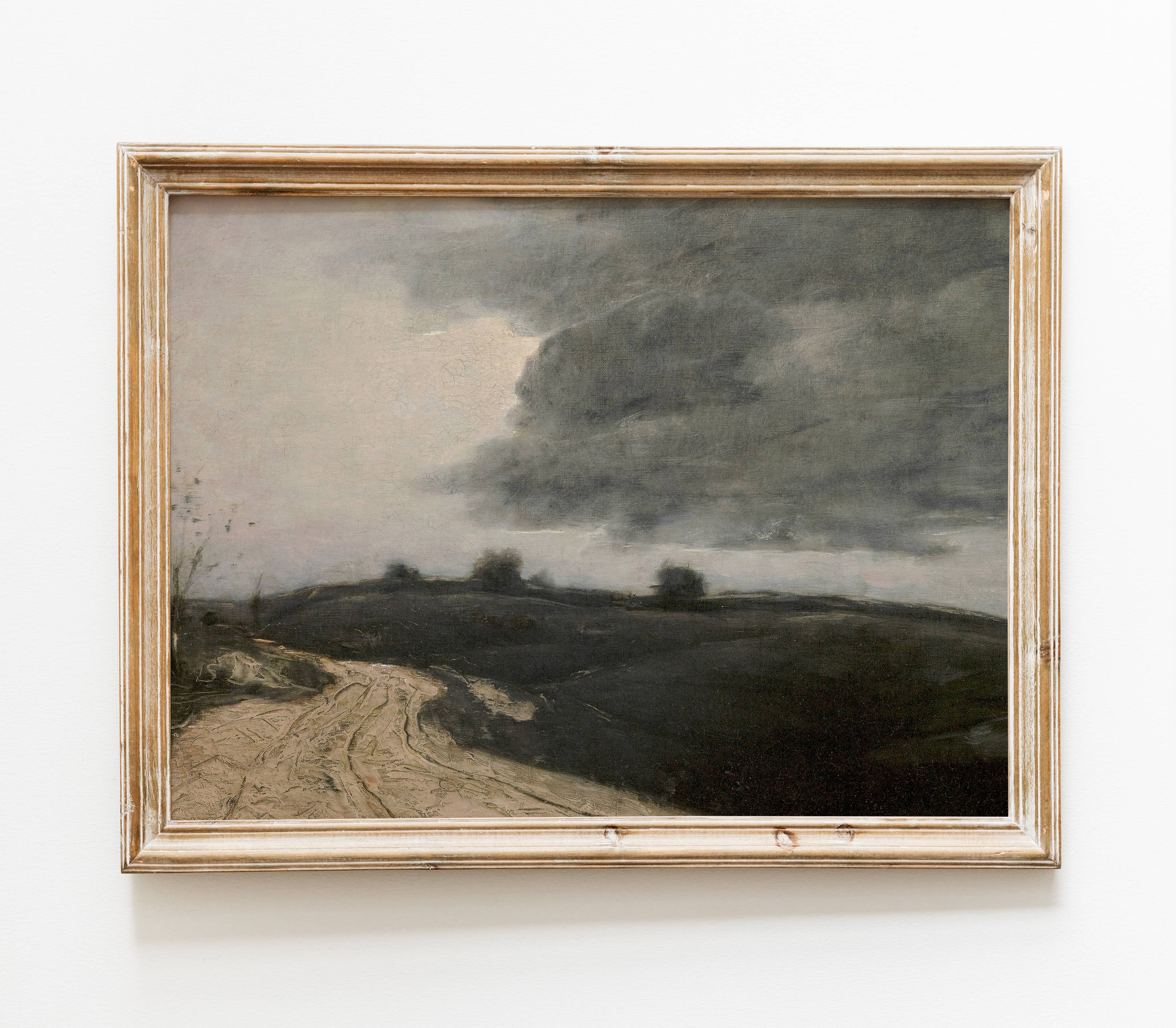 Moody Muted Landscape Art | Vintage Overcast Art Print L227: 16”x20”