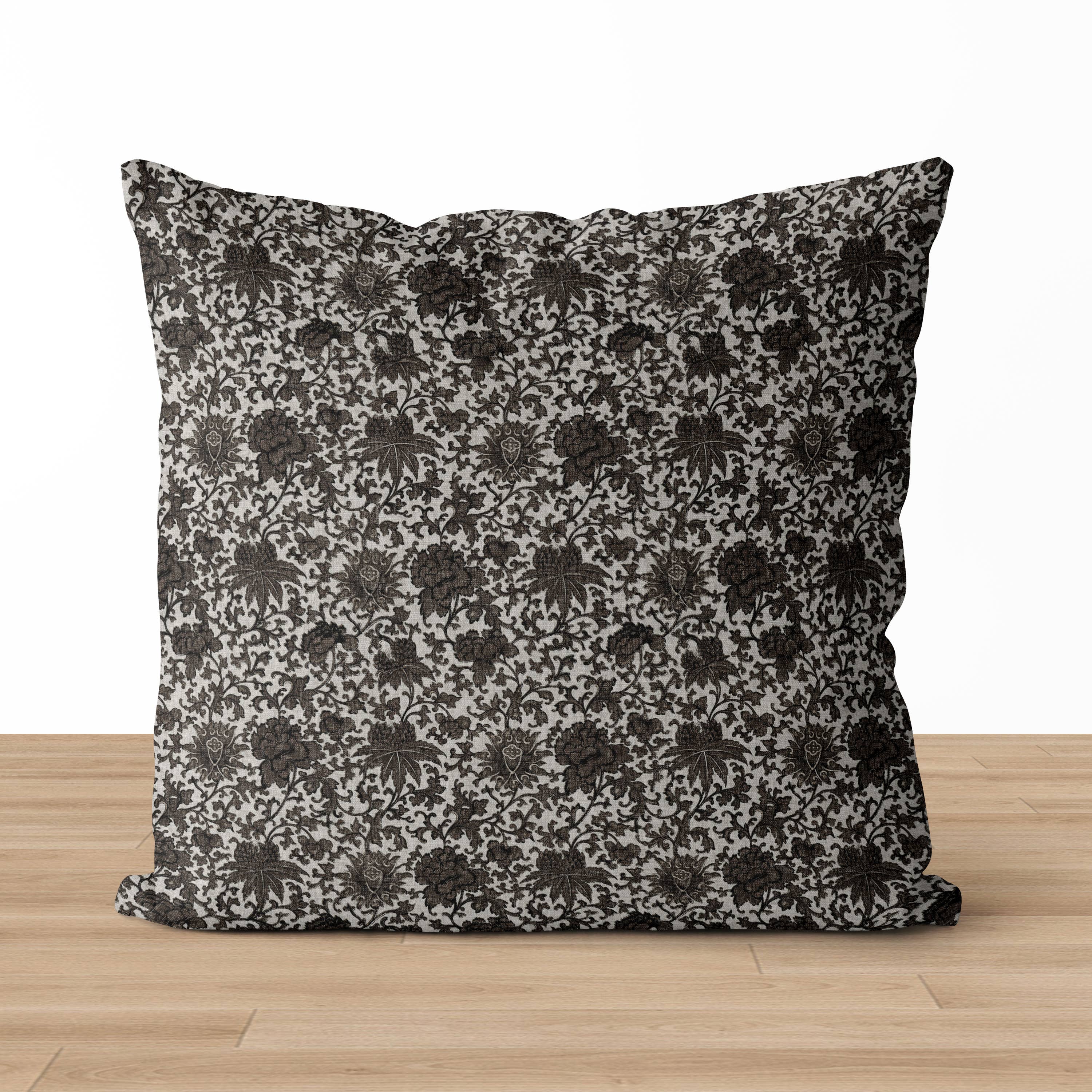 Timeless Blooms V Vintage Floral Pillow Cover | Throw Pillow: 18&quot; x 18&quot; / Printed Back