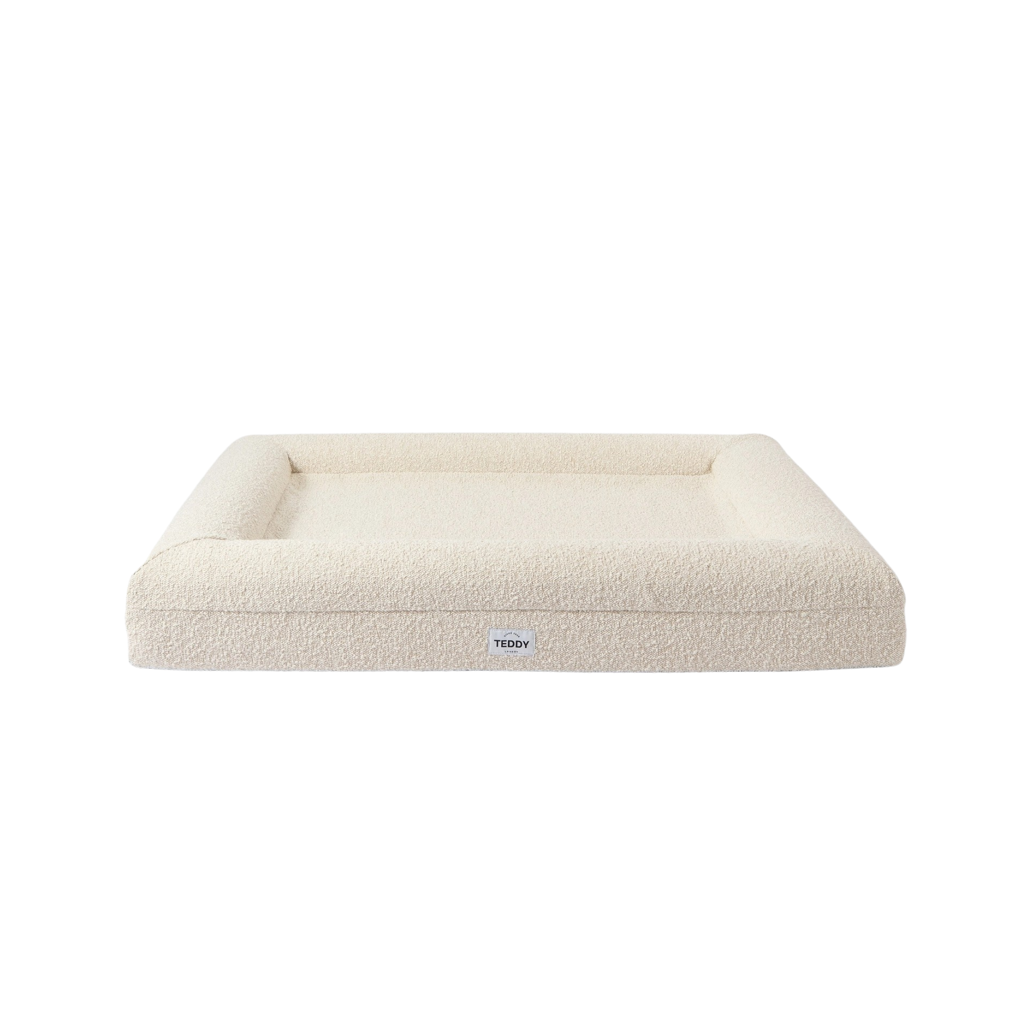 Boucle Dog Bed (White, Large)