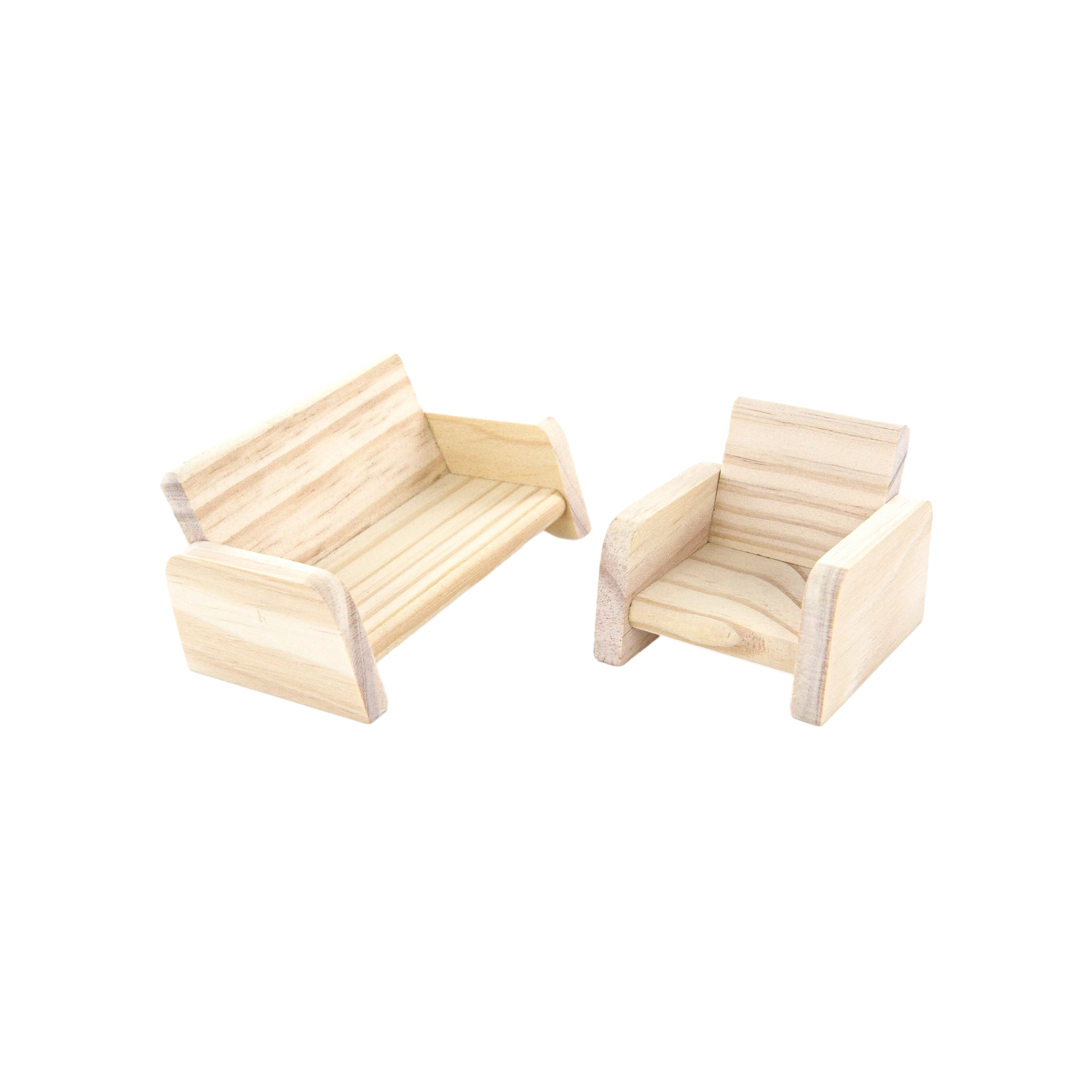 Wooden Dollhouse Furniture Set