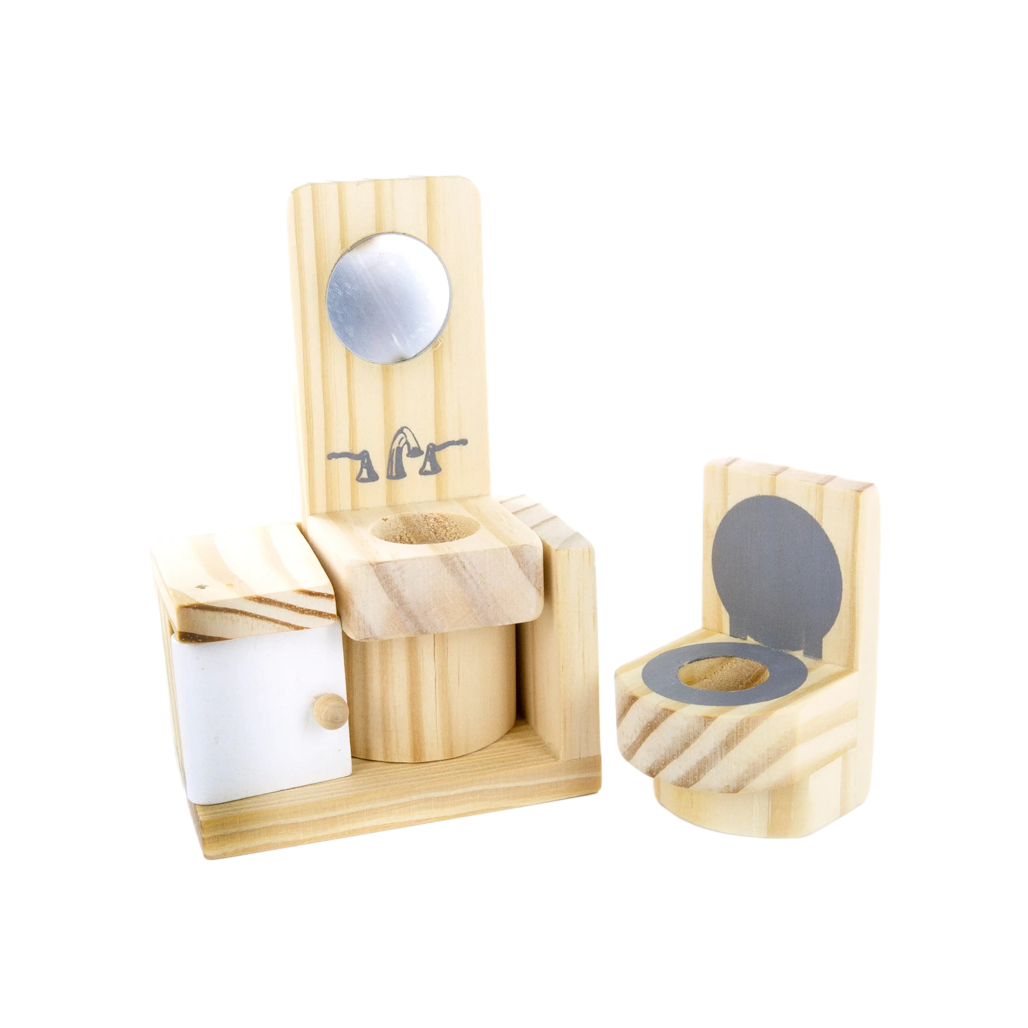 Wooden Dollhouse Furniture Set