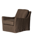 Monette Slipcover Swivel Chair in Coffee