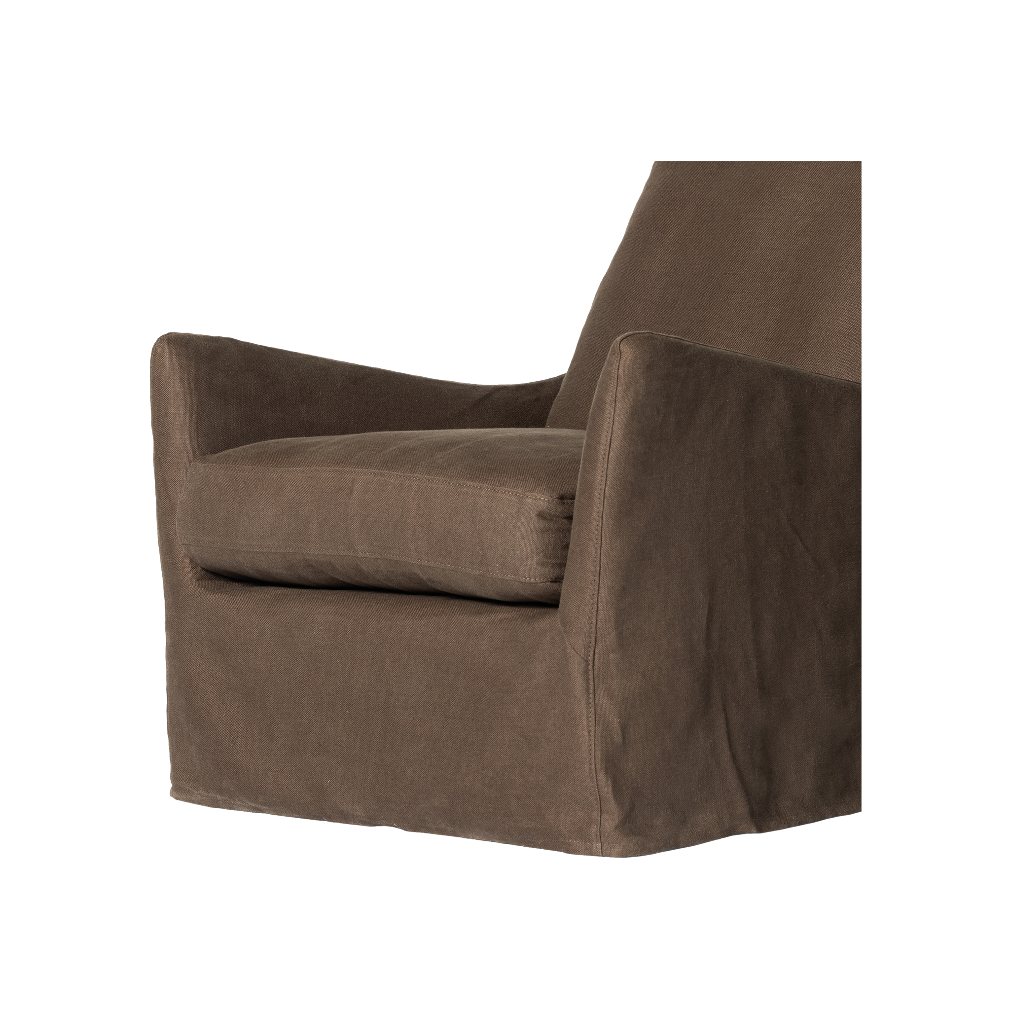 Monette Slipcover Swivel Chair in Coffee