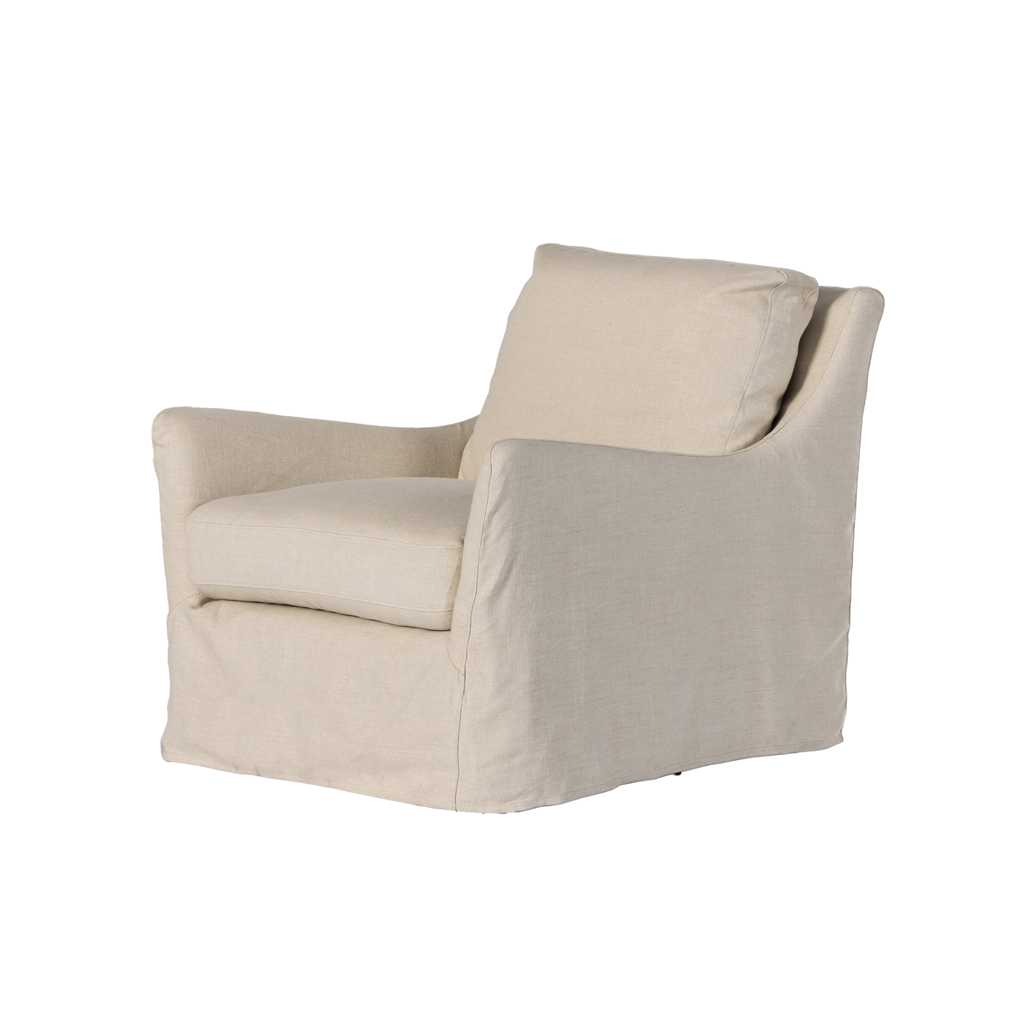 Monette Slipcover Swivel Chair in Natural