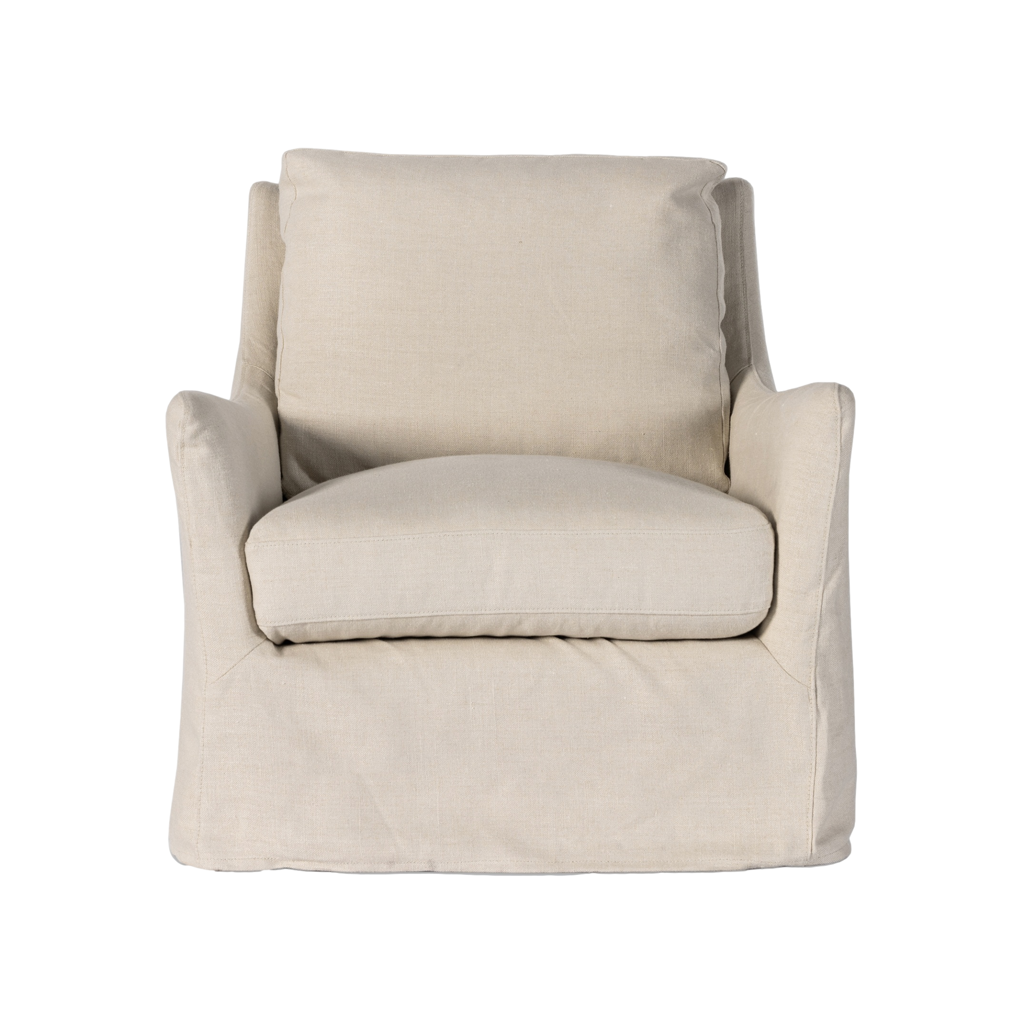 Monette Slipcover Swivel Chair in Natural