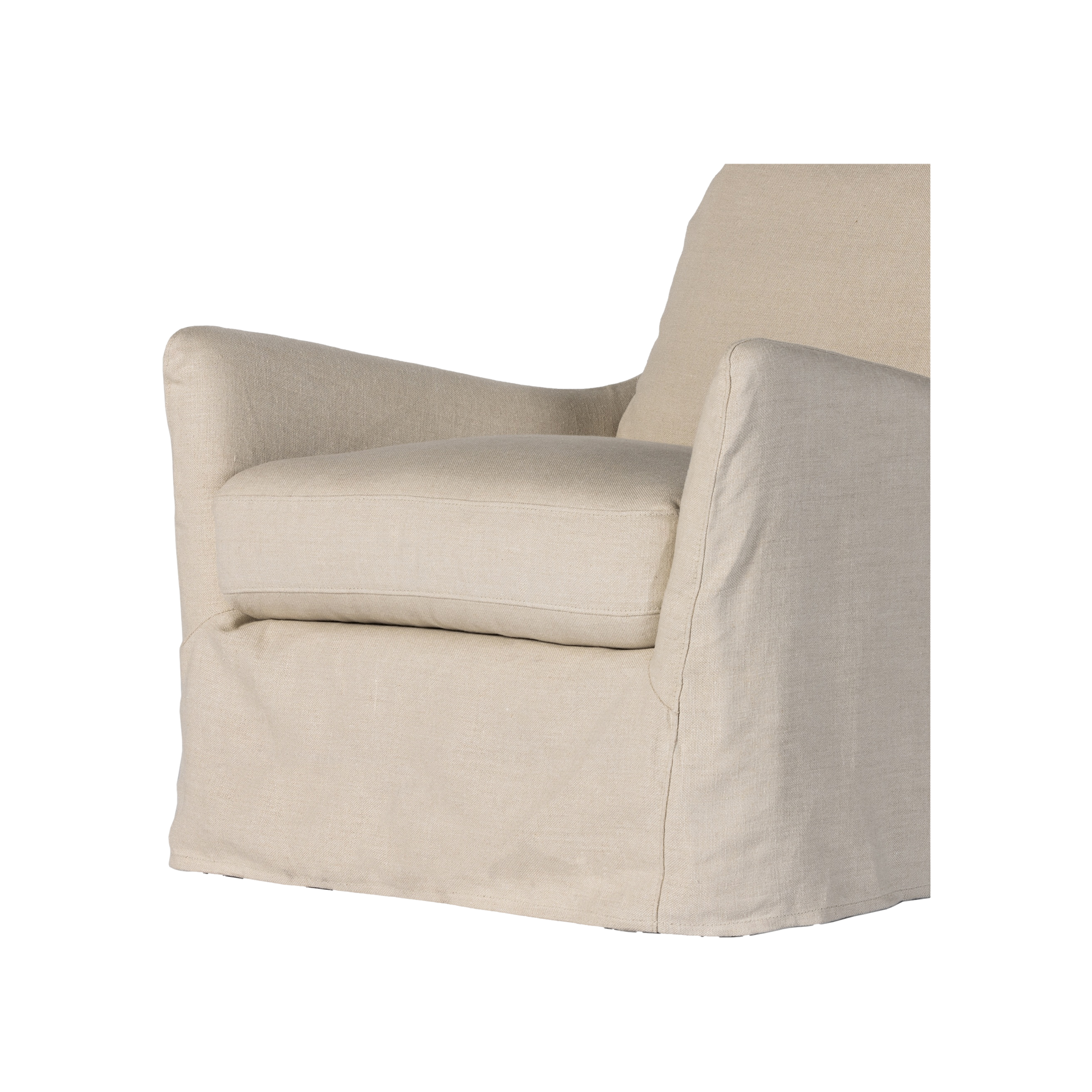 Monette Slipcover Swivel Chair in Natural