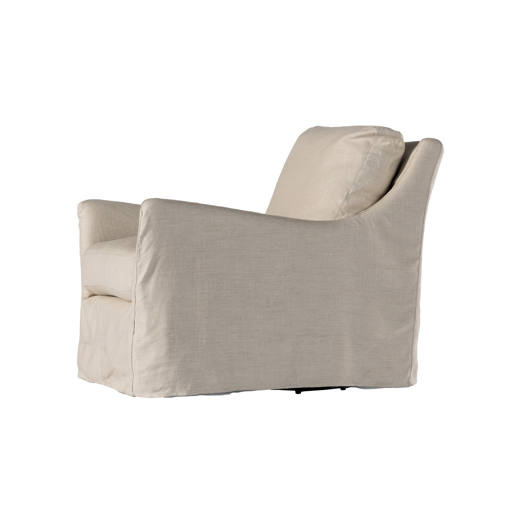 Monette Slipcover Swivel Chair in Natural