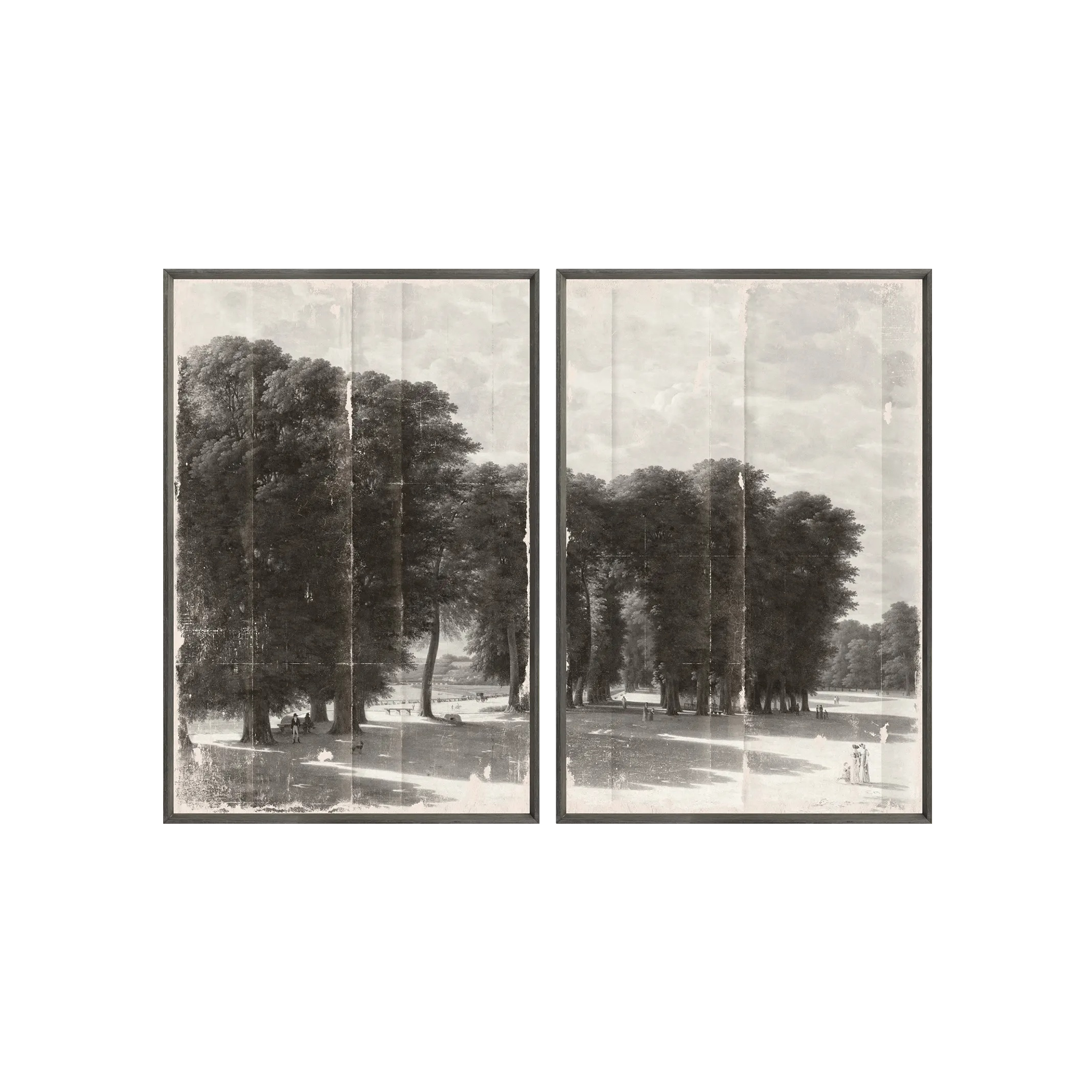 Grisaile Landscape Diptych