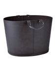 Oversized Oval Leather Basket