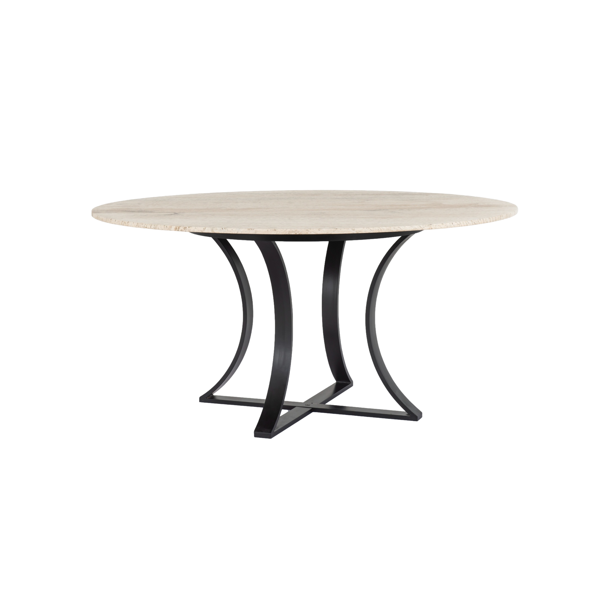 Gage Dining Table in White Travertine